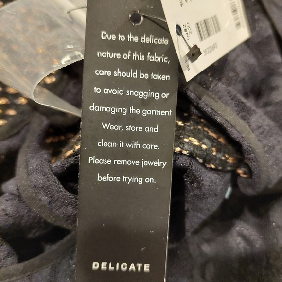 The Limited Women's Size 2 Black Dress Gold Copper Metallic Lace Sleeveless - Picture 9 of 11